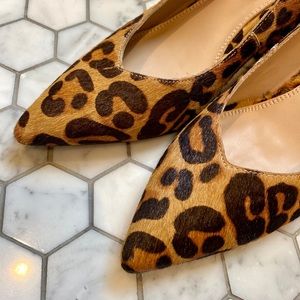 Leopard calf hair pumps